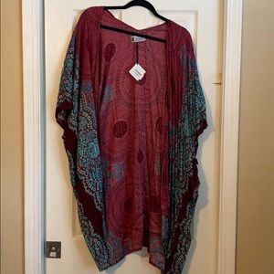 Deep red and blue Kimono Boutique